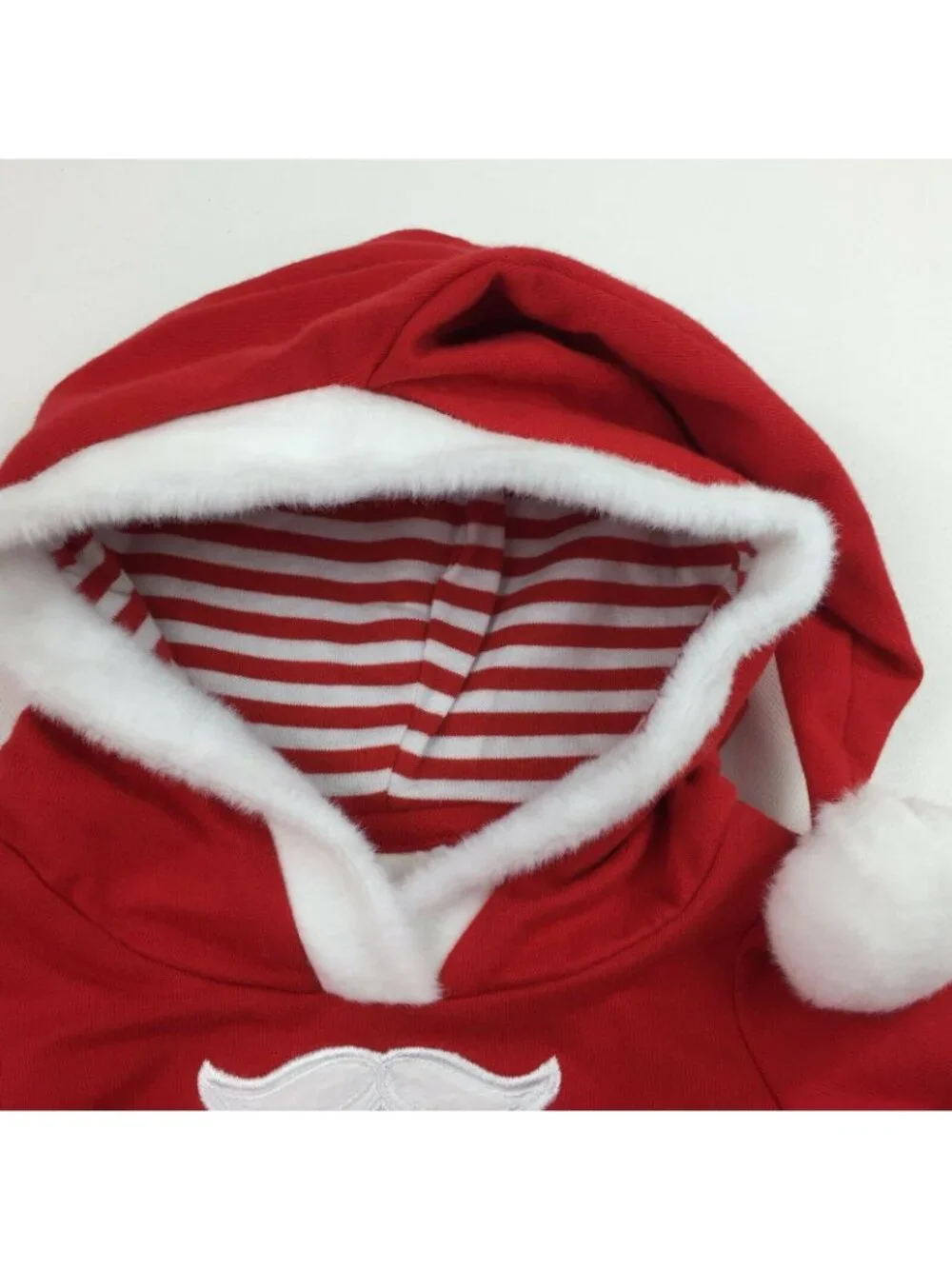 Cat & Jack Baby Boy Red Hooded Santa Suit Christmas One Piece Outfit Size 3-6 mo
